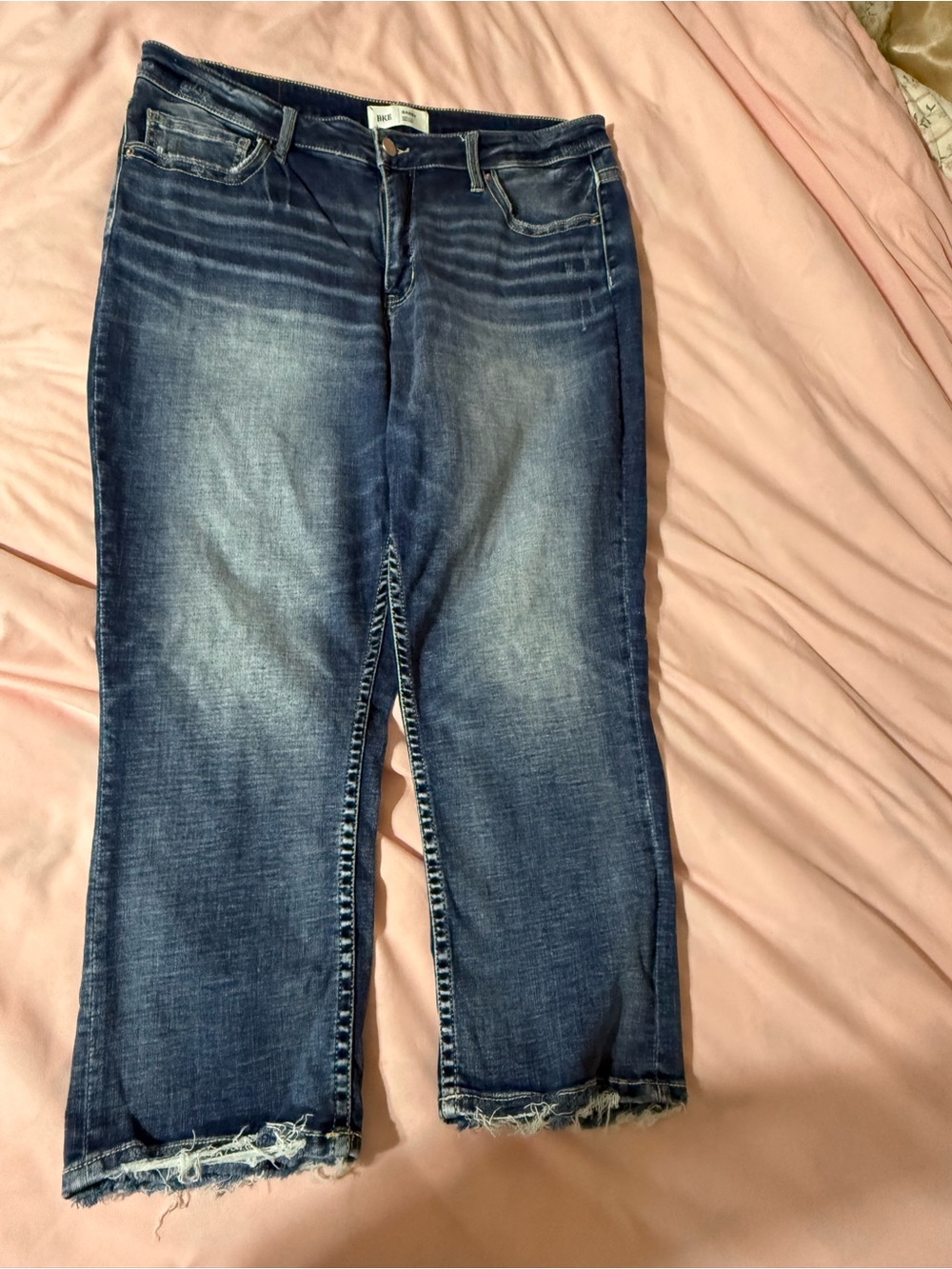Women’s Blue Washed Cropped Jeans - Brand Buckle